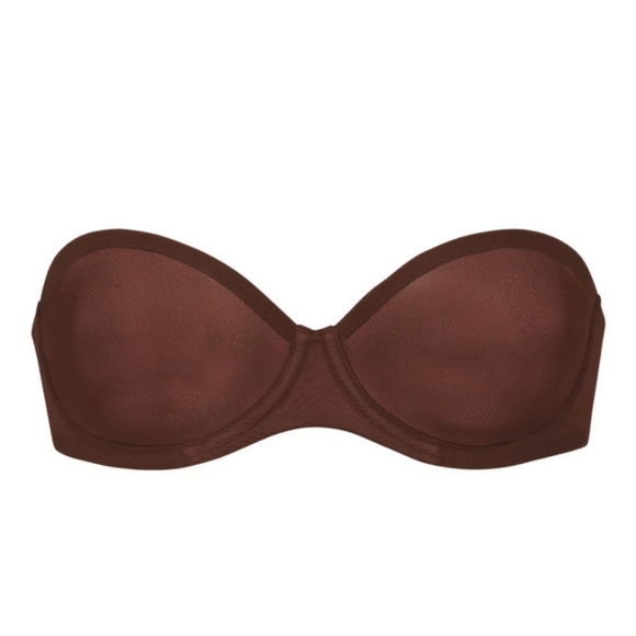 SKIMS Ultra Fine Mesh Strapless MAHOGANY BRA 34A - Picture 3 of 4